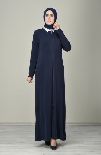 Abaya à Fermeture 8150-01 Bleu Marine 8150-01