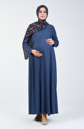 Blau Hijab Kleider 8147-05