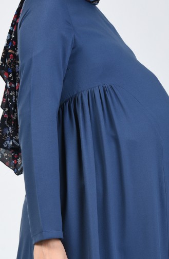 Blau Hijab Kleider 8147-05