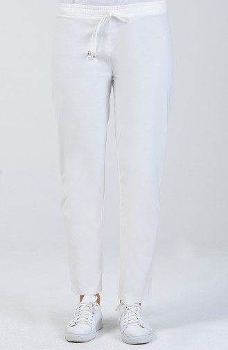 Pantalon Taille Élastique 3131-01 Blanc 3131-01