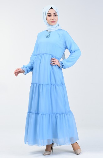 Baby Blue Hijab Dress 1892-09