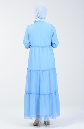 Baby Blue Hijab Dress 1892-09