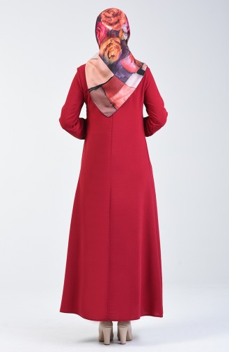 Kleid aus Aerobin Stoff mit elastischer Arm 0050-11 Kirsche 0050-11