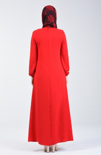 Kleid aus Aerobin Stoff mit elastischer Arm 0050-12 Rot 0050-12