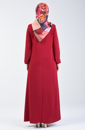 فستان بأكمام مطاط قماش آيروبين كرزي 0061-12