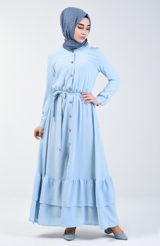 Babyblau Hijab Kleider 0067-07