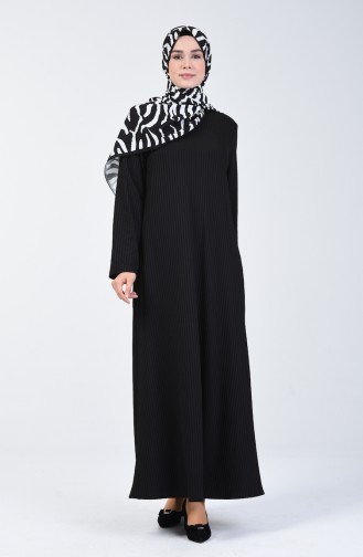 Schwarz Hijab Kleider 0069-02