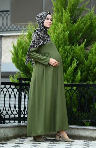 Grün Hijab Kleider 8147-02