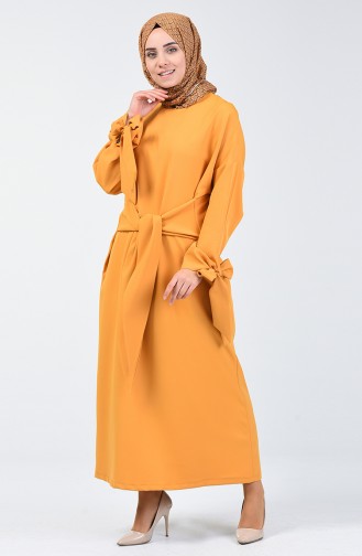 فستان أصفر خردل 0051-01