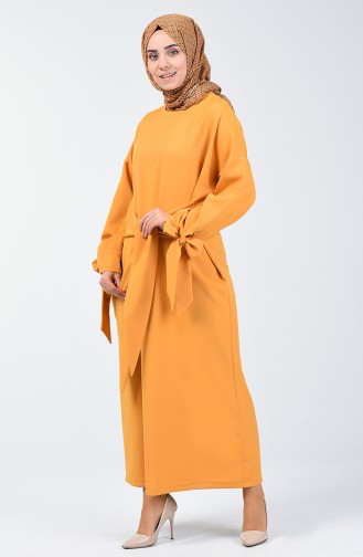 فستان أصفر خردل 0051-01