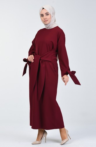 Front Tie Dress 0051-03 Damson 0051-03