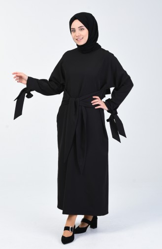 Schwarz Hijab Kleider 0051-04