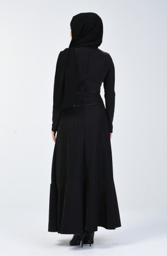 Schwarz Hijab Kleider 5116-03