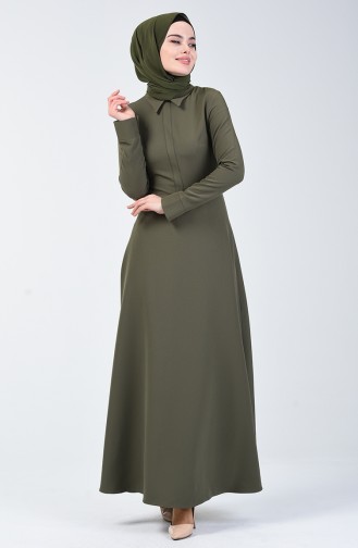 Khaki Hijab Kleider 301328-01