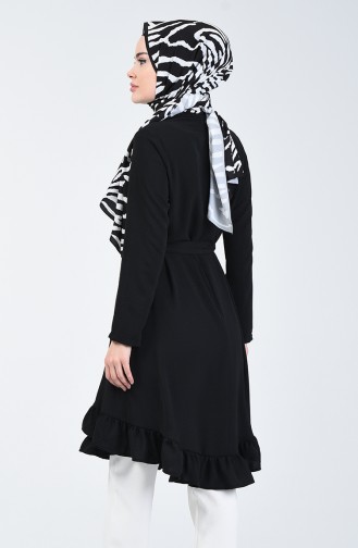 Aerobin Kumaş Kuşaklı Tunik 0047-05 Siyah