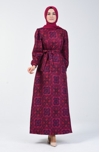 Robe à Motifs Ethnique  60089-2 Pourpre 60089-2