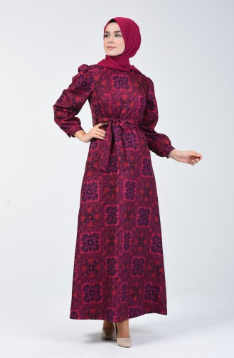 Purple Hijab Dress 60089-2