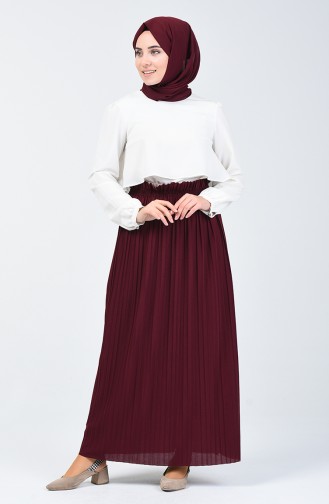 Claret Red Skirt 1046-08