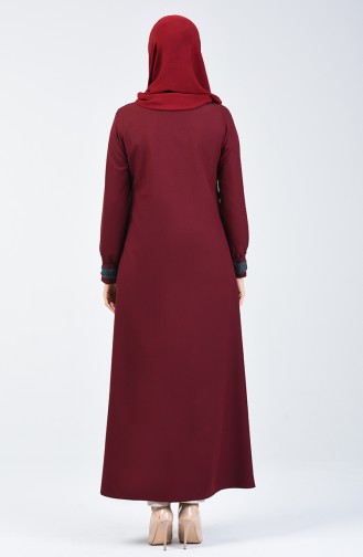 Abaya mit Reissverschluss 0266-02 Weinrot 0266-02