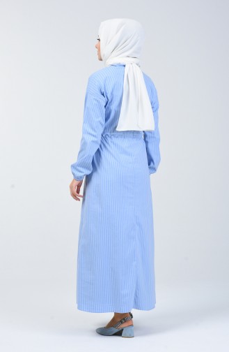 Blau Hijab Kleider 3000-05