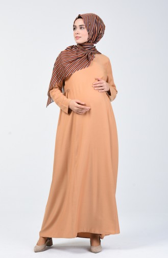 Sefamerve Hamile Elbise 8147-01 Koyu Vizon