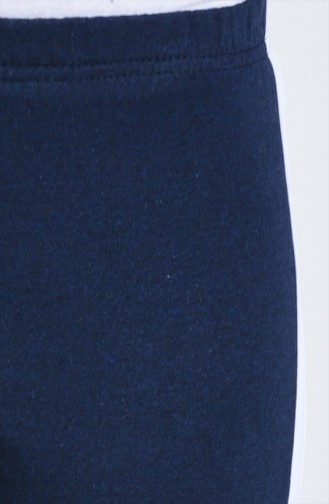 Pantalon de Survêtement à Rayures 9000B-01 Bleu Marine 9000B-01