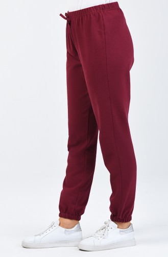 Beli Lastikli Jogger Eşofman Altı 1558-03 Bordo