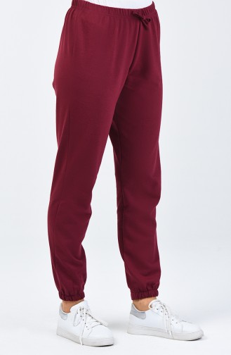 Beli Lastikli Jogger Eşofman Altı 1558-03 Bordo