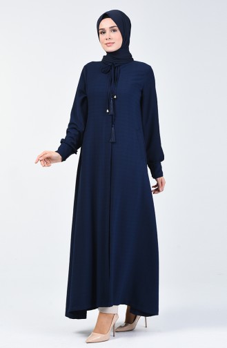 Abaya Détail Franges 6756A-03 Bleu Marine 6756A-03