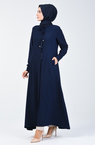 Abaya Détail Franges 6756A-03 Bleu Marine 6756A-03