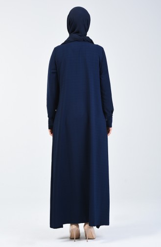 Abaya Détail Franges 6756A-03 Bleu Marine 6756A-03