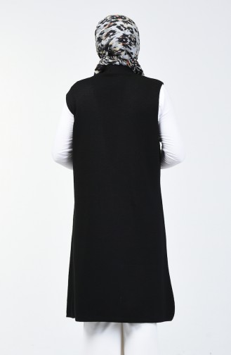 Knitwear Vest with Pockets 0566-01 Black 0566-01