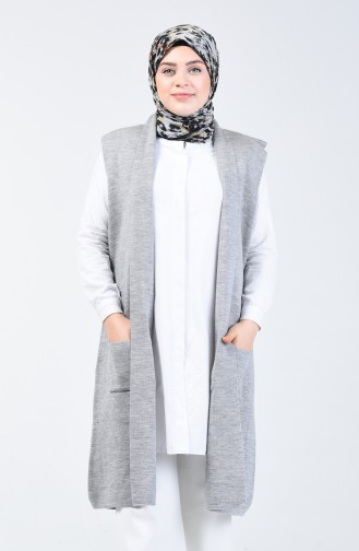 Gilet Tricot Sans Manche 0566-02 Gris 0566-02