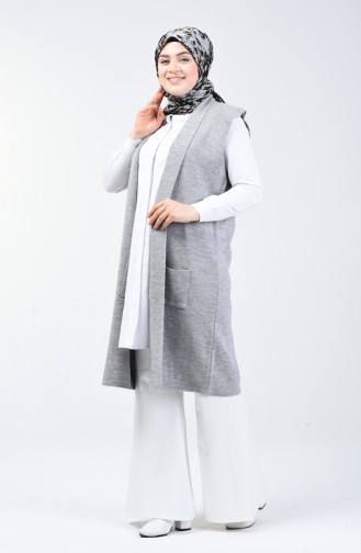 Gilet Tricot Sans Manche 0566-02 Gris 0566-02