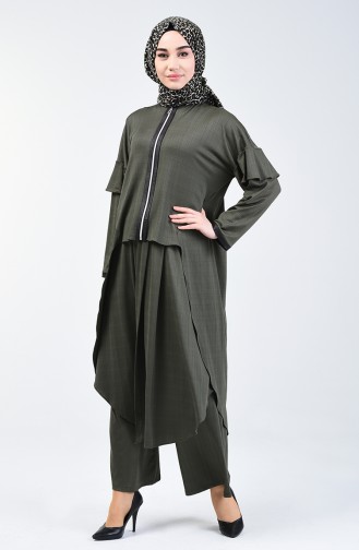 Tunik Pantolon İkili Takım 4374-05 Haki