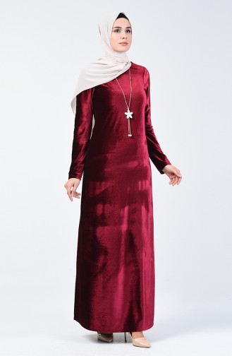 فستان مخمل أحمر كلاريت 5120-04