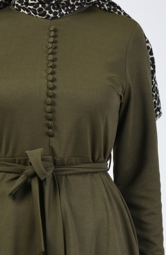 Robe Détail Boutons 1425-01 Khaki 1425-01