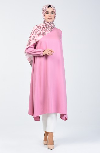 Asymmetrische Tunika mit elastischer Arm  1362TNK-04 Puder Rosa 1362TNK-04