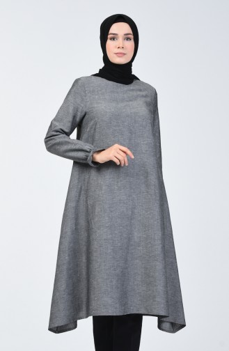 Elastic Sleeve Asymmetric Tunic 1363TNK-01 Smoked 1363TNK-01