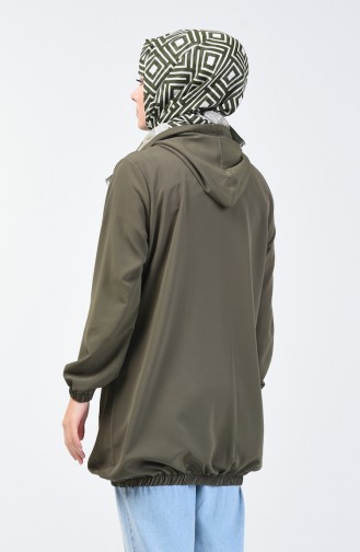 Geknöpfte Tunika mit Kapuze 1303-04 Khaki 1303-04