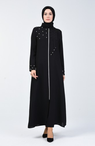 Pearled Abaya 1217-02 Black 1217-02