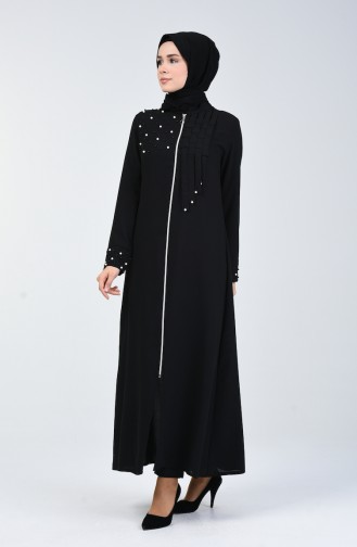 Abaya Perlées 1217-02 Noir 1217-02