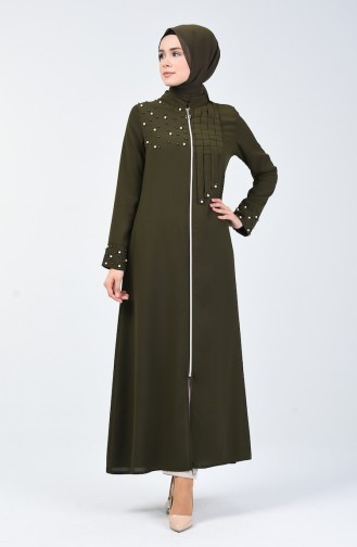 Abaya Perlées 1217-03 Khaki 1217-03