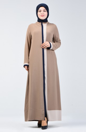 Grösse Grosse Abaya mit Reissverschluss  0129-05 Nerz 0129-05