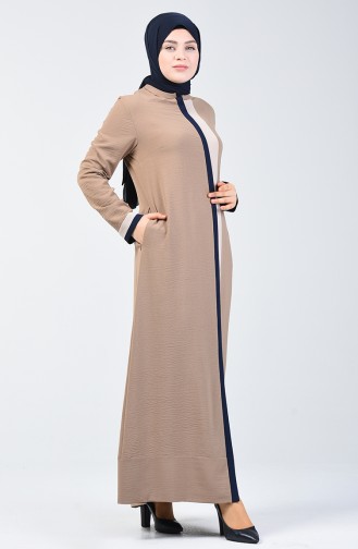 Grösse Grosse Abaya mit Reissverschluss 0129-05 Nerz 0129-05