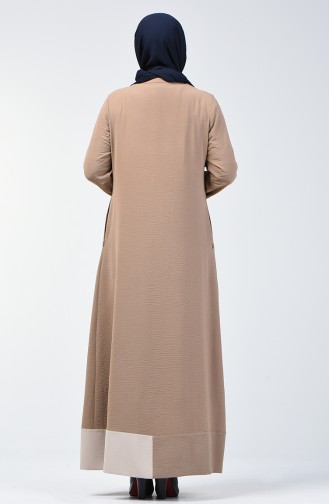 Grösse Grosse Abaya mit Reissverschluss  0129-05 Nerz 0129-05