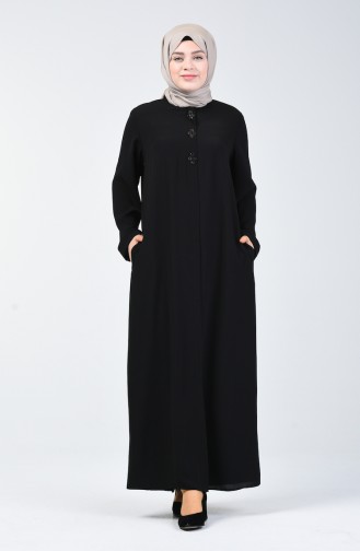 Grösse Grosse Abaya mit Tasche 9150-01 Schwarz 9150-01