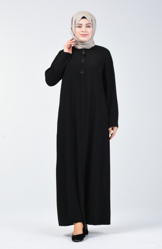 Abaya à Poche Grande Taille 9150-01 Noir 9150-01