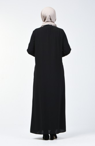 Abaya à Poche Grande Taille 9150-01 Noir 9150-01