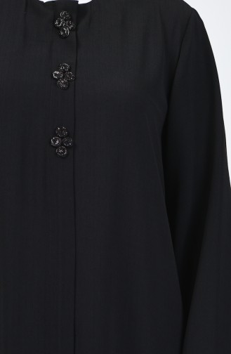 Abaya à Poche Grande Taille 9150-01 Noir 9150-01